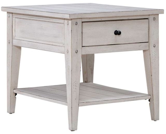 Liberty Furniture Lake House Weathered White End Table-0