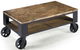 Magnussen Home® Pinebrook Distressed Natural Pine Starter Cocktail Table with Black Metal Casters-0