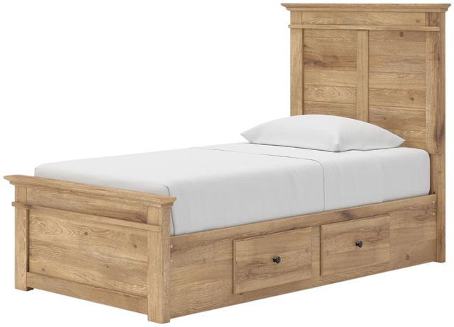 Signature Design by Ashley® Makidern Tan Twin Panel Bed with 4-Drawer Storage-2