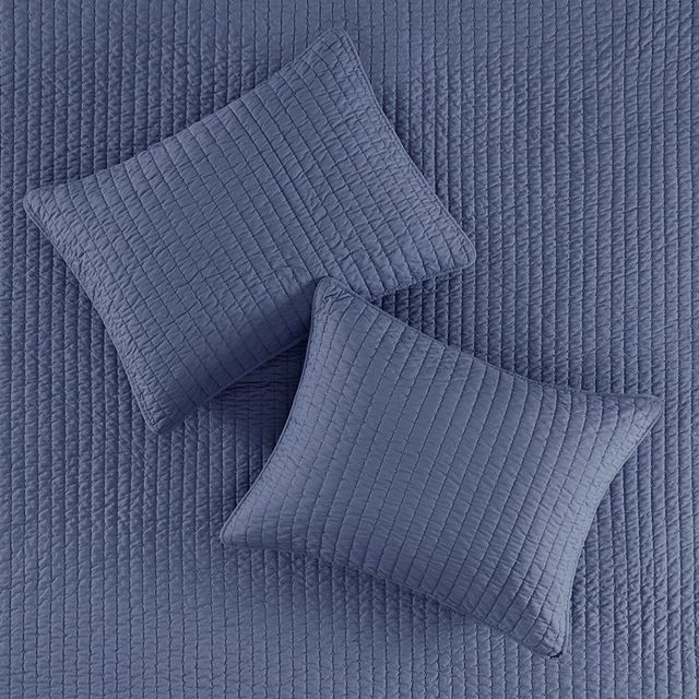 Olliix by Madison Park Navy Twin/Twin XL Keaton Reversible Coverlet Set-3
