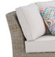 Elements International Ollie Tan/White Cream Olefin and Rattan Outdoor Loveseat-1