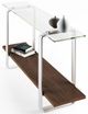 BDI Stream™ 1643 Glass Top Console Table with Chocolate Stained Walnut Shelf-1
