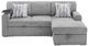 Global Furniture USA U0214 2-Piece Gray L-Shaped Sectional with Chaise and Pull Out Sofa Bed -3