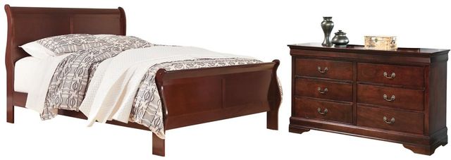 Signature Design by Ashley® Alisdair 2-Piece Dark Brown Queen Sleigh Bed Set-0