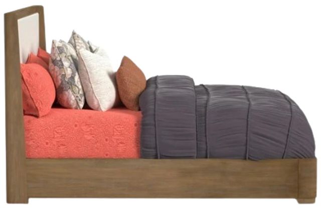 Flexsteel® Normandy Cream/Driftwood King Upholstered Panel Bed-2