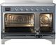 Ilve® Majestic III 48" Blue Gray Pro Style Induction Range with 6 Elements and Chrome Trim-1
