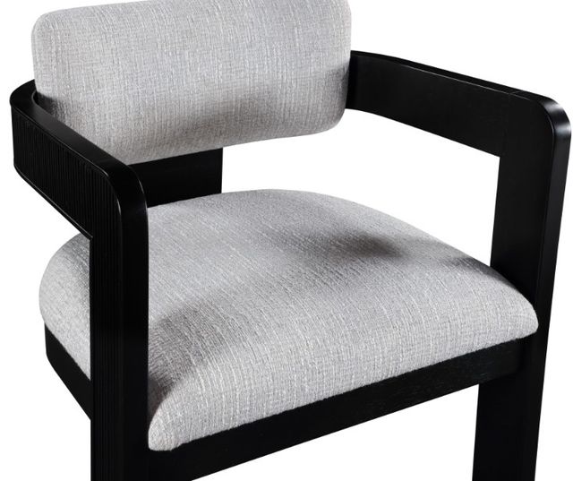 Meridian Furniture Sacha Gray/Black Linen Textured Upholstered Dining Chair-4