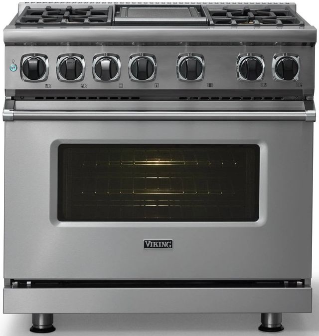 Viking® 7 Series 36" Stainless Steel Pro Style Dual Fuel Range-2