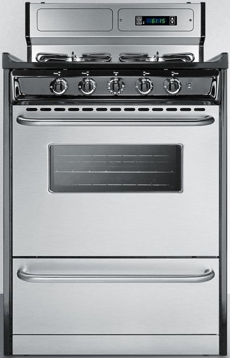Summit® 24" Stainless Steel Freestanding Gas Range-2