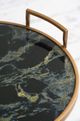 A & B Home 2-Piece Gold/Black/White Marble Decorative Tray Set-1