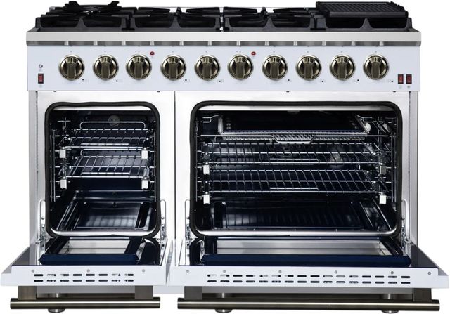 FORNO® Massimo Series Alta Qualita 48" White Pro Style Gas Range-1