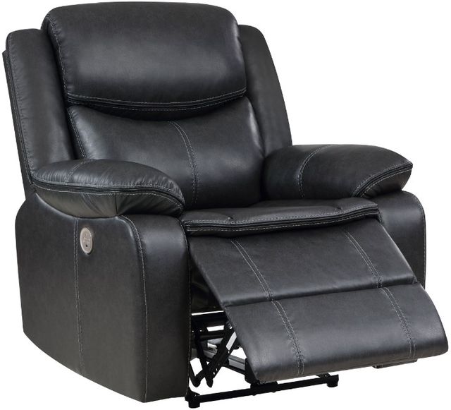 Coaster® Sycamore Dark Gray Upholstered Power Recliner Chair-2