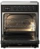 Ilve® Majestic III 30" Glossy Black Pro Style Induction Range with Solid Door and Burnished Trim-1