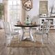Furniture of America® Auletta Distressed White Round Dining Table with Gray Top-1