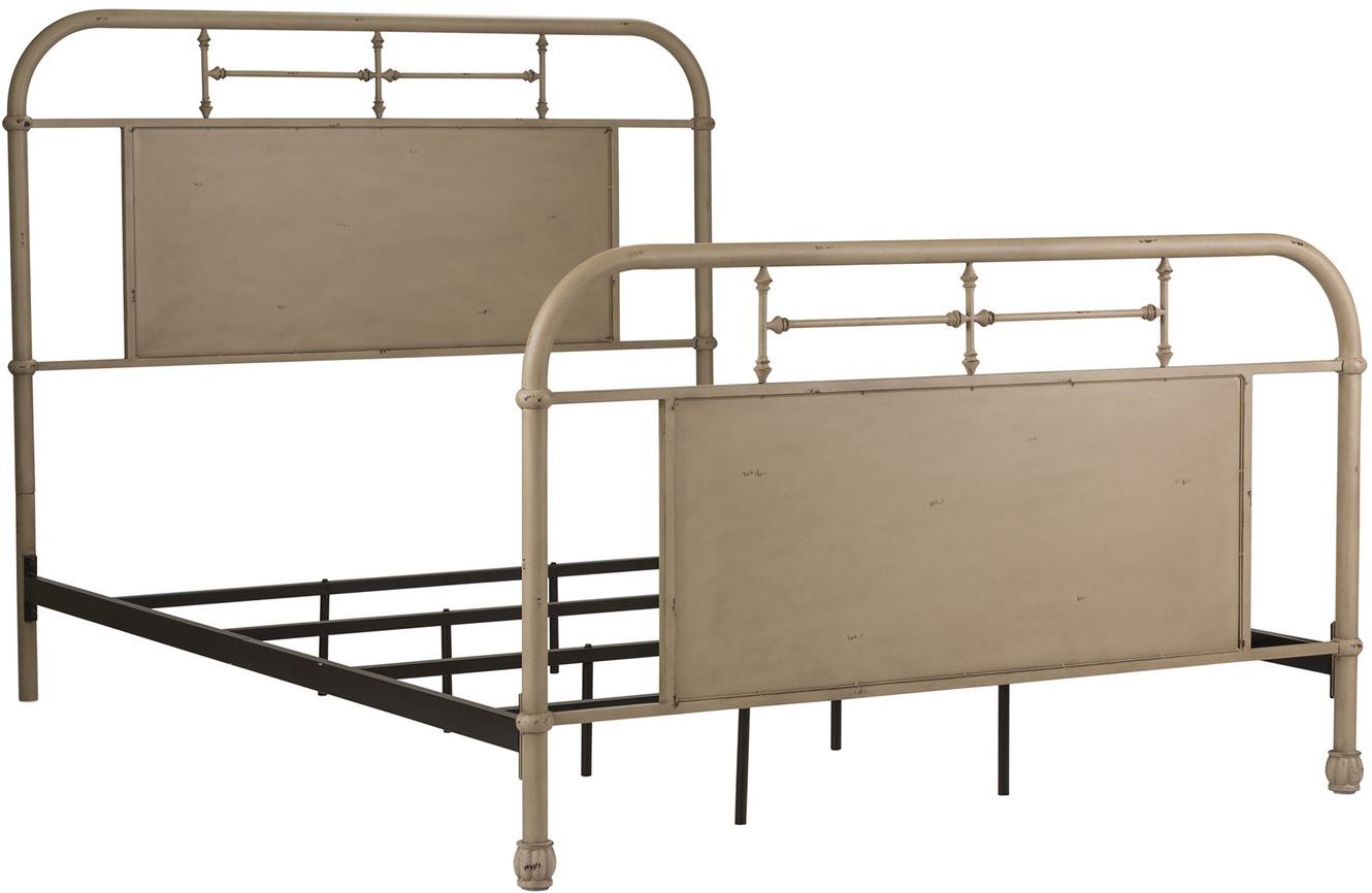 Liberty Furniture Vintage Distressed Cream King Metal Bed