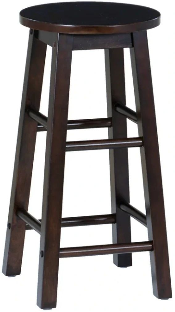 Linon Abby Walnut Round Counter Stool-0