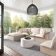 TOV Furniture Cali 4-Piece Cream/Natural Fabric/Wicker Outdoor Modular Sectional-1