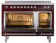 Ilve® Nostalgie II Noblesse 48'' Burgundy Pro Style Induction Range with Chrome Trim-1