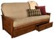 Kodiak Furniture Lexington Taxi Woodsmoke/Weathered Brown Full Storage Futon with Mattress -0
