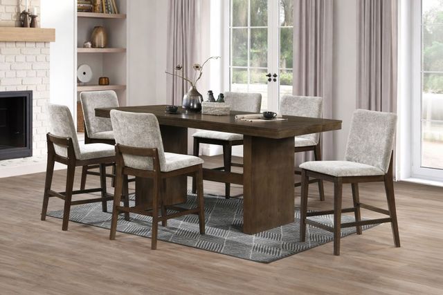 New Classic® Home Furnishings Kody 7-Piece Cream/Walnut Counter Table Set-1