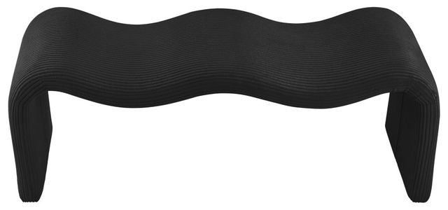 Meridian Furniture Willow Black Corduroy Fabric Bench-1