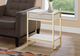 Monarch Specialties Inc. Beige Marble 24"H Gold Metal Accent Table with Shelf-2