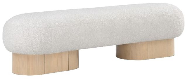 Meridian Furniture Robertson Cream/Natural Oak Bench-0