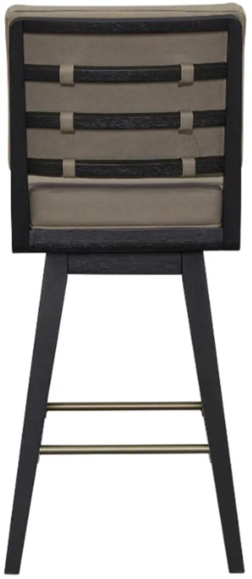 Bernards Elure Peppercorn/Slate Swivel Bar Stool-3