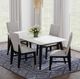 Elements International Marlene 5-Piece Marble Top Dining Set with Black Base-1