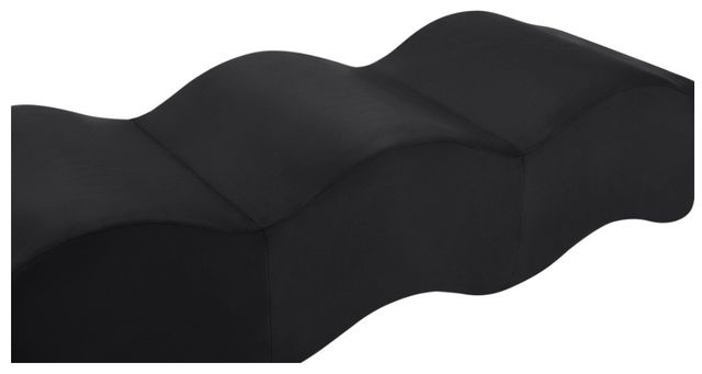 Meridian Furniture Wave Black Velvet Upholstered Bench-2