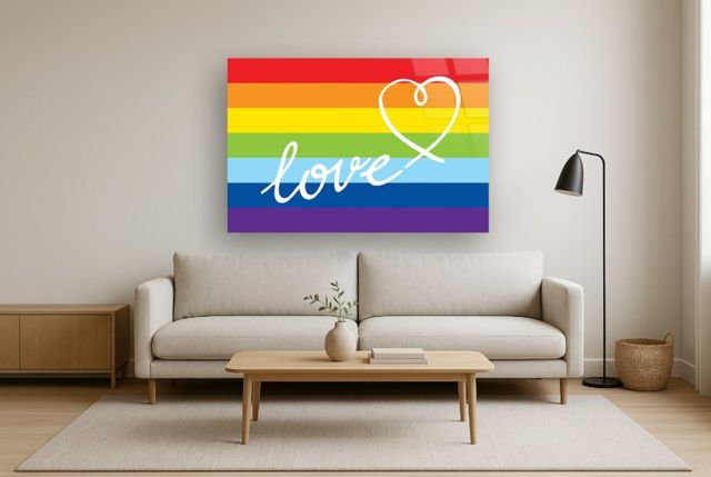 Classy Living Vibrant Love Rainbow Wall Art-1