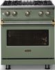 Viking® 5 Series 30" Eucalyptus Pro Style Gas (NG) Range with Brushed Brass Trim-4