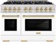 ZLINE Select Autograph Edition 48" Satin Stainless Steel Pro Style Dual Fuel Range with White Matte Doors and Polished Gold Accents-0