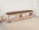 International Furniture Direct Balam Gray/Stained White Upholstered Bench-1
