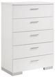 Coaster® Felicity 5-Piece White High Gloss California King Bedroom Set -5