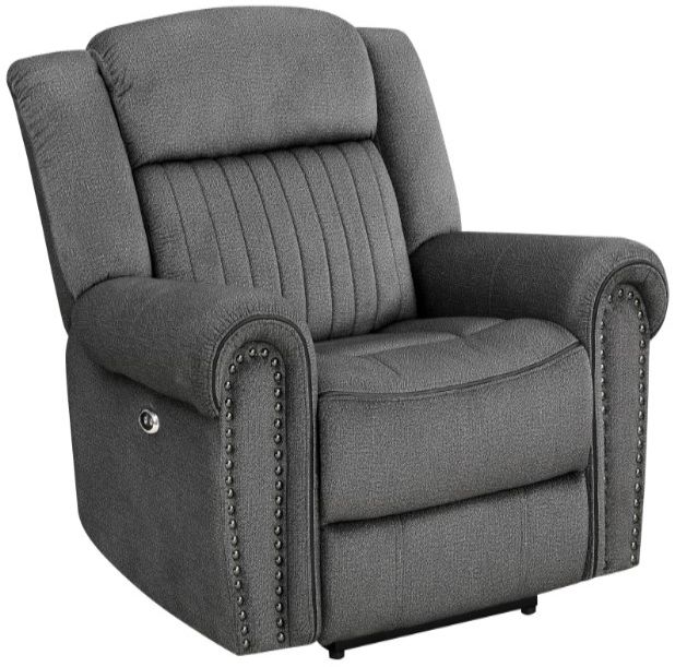 Homelegance® Brennen Charcoal Power Reclining Chair-0