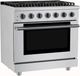 Hauslane HausPro 36" Stainless Steel Pro-Style Dual Fuel Range with Black Stainless Steel Knobs-3