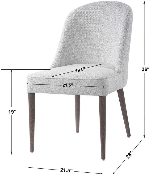 Uttermost® Brie White Dining Side Chair-3