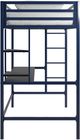 Novogratz Maxwell Black/Navy Twin Loft Bed with Desk-2