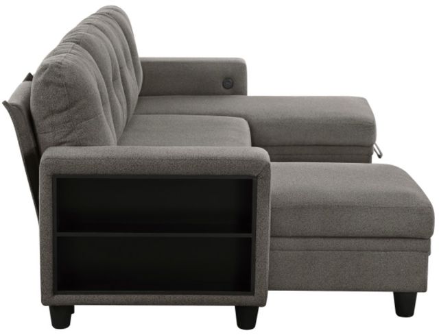 Homelegance® Robinson 4-Piece Dark Brown U-Shape Sectional and Chaise-3