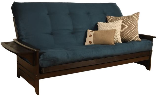 Kodiak Furniture Phoenix Suede Navy/Espresso Queen Futon with Mattress-0