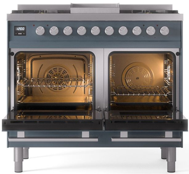 Ilve® Professional Plus II 40" Blue Grey Pro Style Dual Fuel Range-1
