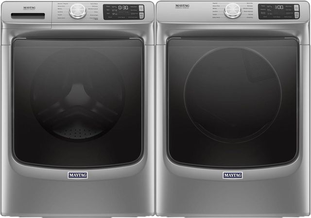 Maytag® Metallic Slate Front Load Washer & Electric Dryer Laundry Pair-0