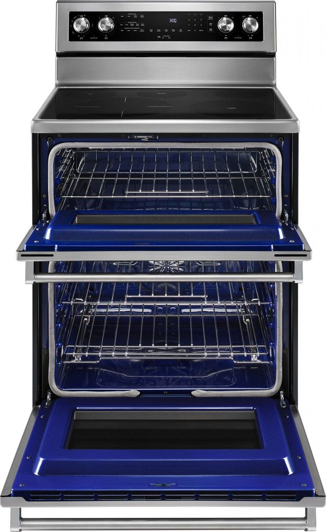 KitchenAid® 30" Stainless Steel Freestanding Electric Double Oven Range-2