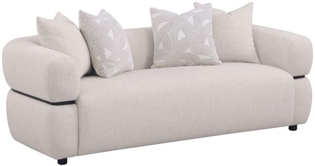 Coaster® Jeanette 2-Piece Upholstered Beige Round Arm Sofa Set-1