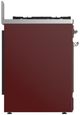 Ilve® Majestic III 30" Burgundy Pro Style Dual Fuel Natural Gas Range with 5 Black Brass Burners and Chrome Trim-4
