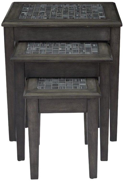 Jofran Inc. Gray Mosaic Nesting Table-2