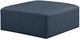 Meridian Furniture Cube Navy Vegan Leather Ottoman-0