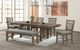 New Classic® Home Furnishings Harrisburg Gray/Walnut Dining Bench-1