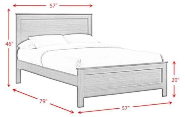 Elements International Sami White Full Youth Upholstered Panel Bed-2